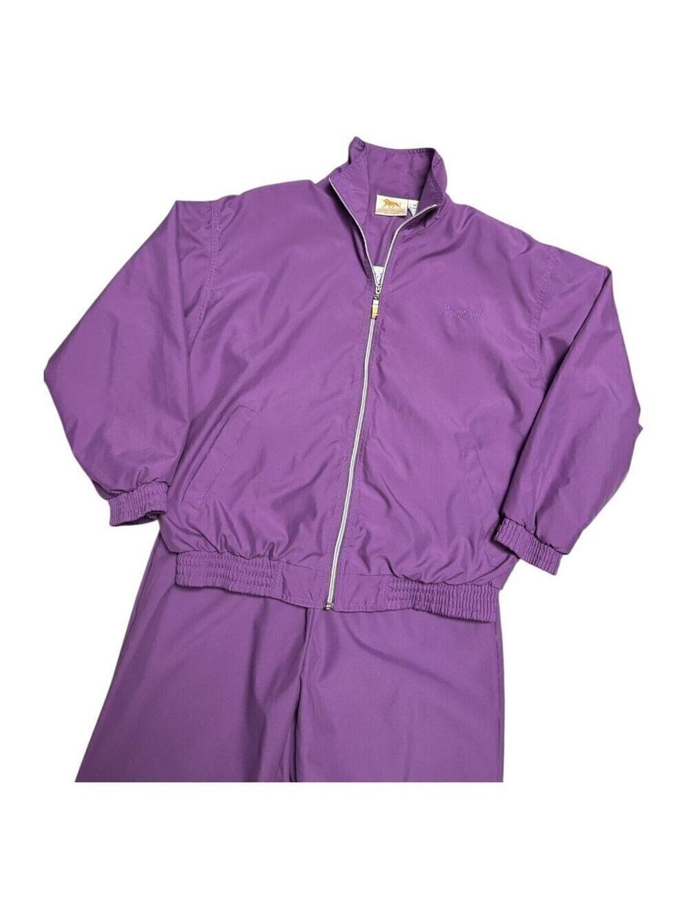 VINTAGE MGM GRAND Las Vegas Casino Lilac Purple Retro 90s Track Suit Set Medium